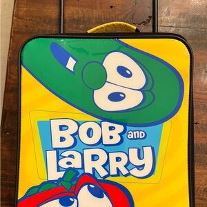 Vintage VeggieTales Bob and Larry Yellow Suitcase